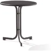 Sieger Boulevard-Klapptisch, Ø 70x72 cm, eisengrau Stahrohrgestell, Mecalit-Pro-Platte