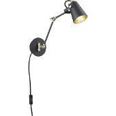 TRIO Leselampe Edward schwarz mit gold