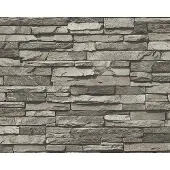 AS-Creation Tapete Stein-Optik Grau Creme-Beige und Schwarz 53 cm x 10,05 m AS-958331