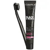 Curaprox black is white Kohlezahnpasta und Bürste 1 St Set