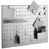 Alco Magnettafel Edelstahl gelocht gebürstet 50x35cm silber inkl. Zubehör
