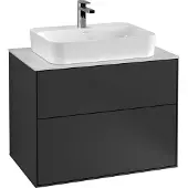 Villeroy & Boch V&B Waschtischunterschrank Finion 80x60,3cm, Abd.-Pl. wh. m, bla m lacquer