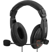 Deltaco HL-56, Kopfhörer, Kopfband, Calls/Music, Schwarz, Drehregler, 2,5 m