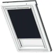 Velux Verdunkelungsrollo uni dunkelblau manuell Rahmen aluminium DKL 102 1100S
