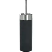 Wenko Creta WC-Garnitur, Stilvoller Toilettenbürstenhalter ideal für Bad und Gäste-WC, Black 19981100