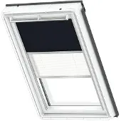 Velux Original Dachfenster Duo Verdunkelungsrollo für M08, Dunkelblau, mit grauer Führungsschiene