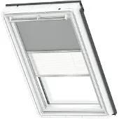 Velux Original Dachfenster Duo Verdunkelungsrollo für S06, Grau, mit grauer Führungsschiene