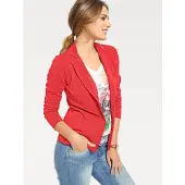 HEINE Jerseyblazer "Jersey-Blazer Jerseyblazer aus Baumwolle, ungefüttert", Damen, Gr. 34, rot (koralle), Jersey, , Modisch, Blazer Jerseyblazer