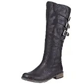 Remonte Langschaftstiefel mit modischen Schnallen Remonte Schwarz
