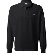 Lacoste Herren Langärmliges Poloshirt, Schwarz XL