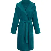 Vossen Unisex-Bademantel "Texas, ideal für Sauna & Spa, Hotelbademantel, Morgenmantel" Gr. S, blau (lagoon), L:110cm, Webvelours, Hausmäntel, Unisex-Bademantel, für Damen & Herren