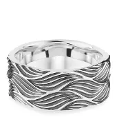 Cai Ring 925/- Sterling Silber oxidiert Wellen