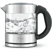 Sage the Compact Kettle Pure, 1 l, 2400 W, Schwarz, Silber, Transparent, Glas, Edelstahl, Wasserstandsanzeige, Überhitzungsschutz