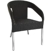 Bolero Lounge-Stühle aus PE-Rattan und Aluminium in tiefen Anthrazit 4 Stück