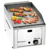 Bartscher GDP 320G Griddleplatte, Bratplatte mit Fettauffangbehälter und Spritzschutz, Maße: 580 x 325 x 310 mm