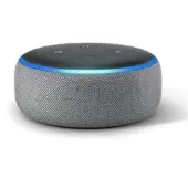 Amazon Echo Dot, Alexa, Rund, Grau, Android, iOS, Einschalten, Music, Spotify, Verkabelt & Kabellos