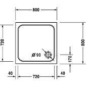 Duravit Duschwanne D-Code 800 x 800 x 85 mm wei glatt 720101000000000