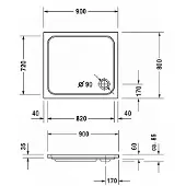 Duravit Duschwanne D-Code 900 x 800 x 85 mm wei glatt 720105000000000