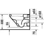 Duravit Wand-WC DURASTYLE tief, 370x540mm weiß WG weiß
