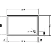 Duravit 720126000000001 Duschwanne Starck Slimline 1400x900x