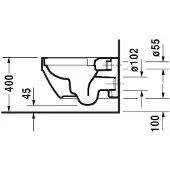 Duravit Wand-WC VERO AIR RIMLESS tief, 370x570mm HygieneGlaze weiß HygieneGlaze weiß