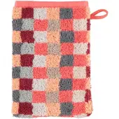 Cawö Waschlappen Unique Karo Coral (6er-Set)