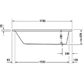 Duravit Badewanne D-Code 170 x 75 x 42 cm Einbauversion, Ablauf Fußbereich, weiß, 700100000000000