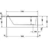 Duravit Badewanne Starck 170 x 90 x 48 cm 1 Rückenschräge, Einbauversion, weiß, 700337000000000