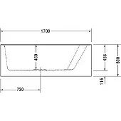 Duravit Badewanne PAIOVA 1700 x 1300 mm, 1 Rückenschräge rechts weiß