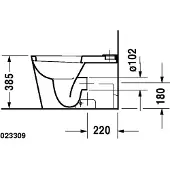 Duravit Stand-WC Starck 1, 640mm, Befestigung inklusive, 02330900641, Farbe: Weiß mit Wondergliss