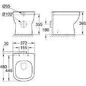 GROHE Stand-Tiefspül-WC EURO KERAMIK Spülm. 4,5/3 l Proguard/Hyperclean alp-w