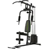 Tunturi Kraftstation HG10, Gewichtsblock 45 kg, Gewichtsplatten 9 x 5 kg, Zugstange, Lat Stange