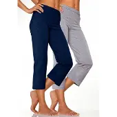 Vivance Active Caprihose in 1x schwarz, 1x grau meliert | Gr.: 32/34