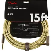 Fender Deluxe Instrumentenkabel 15 Fuß (45 m) gerade/gewinkelt Tweed