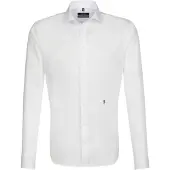 Seidensticker Businesshemd "Shaped", Herren, Gr. 40, normale Ärmellängen, weiß, 100% Baumwolle, unifarben, tailored fit, 2-Knopf-Manschette, Hemden Businesshemd, Shaped Langarm Kentkragen Uni