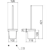 Dornbracht Ensemble brosse de toilette, modèle mural, verre en cristal, 83900970-06, 83900970-06