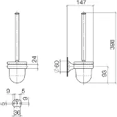 Dornbracht Madison Toilettenbürstengarnitur, Kristallglas, Wandmodell, 83900361