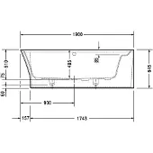 Duravit Whirlwanne CAPE COD Ecke re 205 l 190x90 we 1 RS Air-Syst