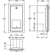 Kwc AR WC-Doppelrollenhalter, RODAN, Edst., 184x341x138 mm, Unterputz