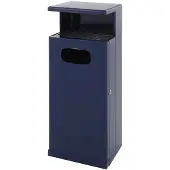HygieneShopBasics Kombi Ascher - Abfallbehälter 55 Liter für Draußen mit Dach, Farbe:Blau