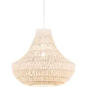 QAZQA - Design Retro-Hängelampe I Pendellampe I Pendelleuchte weiß 50 cm - Lina Cono 50 I Wohnzimmer I Schlafzimmer - Seil Rund - LED geeignet E27