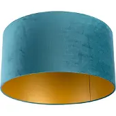 QAZQA Samt Lampenschirm blau 50/50/25 mit goldener Innenseite