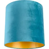 QAZQA Samt Lampenschirm blau 40/40/40 mit goldener Innenseite