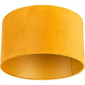 QAZQA Samt Lampenschirm Gelb 35/35/20 mit goldener Innenseite