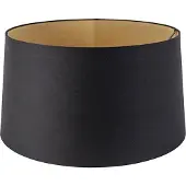 QAZQA Baumwolllampenschirm schwarz 40/45/25 mit goldener Innenseite