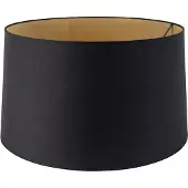 QAZQA Baumwolllampenschirm schwarz 45/50/28 mit goldener Innenseite