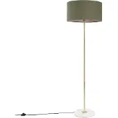 QAZQA Messing Stehlampe mit grünem Schirm 50 cm - Kaso