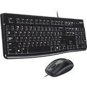 Logitech MK120, Volle Größe (100%), Kabelgebunden, USB, QWERTY, Schwarz, Maus enthalten