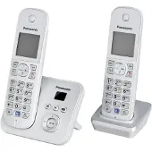 Panasonic KX-TG6822 Strahlungsarmes Schnurlostelefon mit Anrufbeantworter, Rufnummernanzeige, 15h Sprechzeit, 7 Tage Standby, Freisprechfunktion, Babyfon-Funktion, DECT