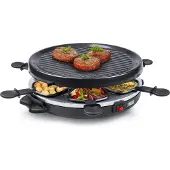 Princess 162725 Raclette 6 Grill Party, 6 Person(en), Schwarz, Rund, 300 x 300 mm, 800 W, 230 V